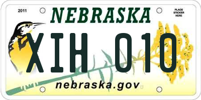 NE license plate XIH010