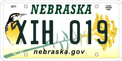 NE license plate XIH019
