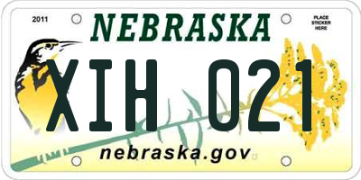 NE license plate XIH021