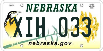 NE license plate XIH033
