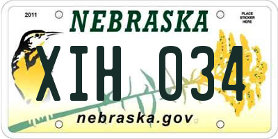NE license plate XIH034