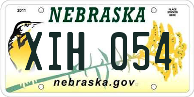 NE license plate XIH054