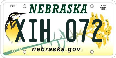 NE license plate XIH072