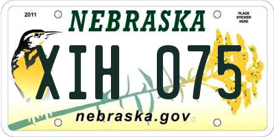 NE license plate XIH075