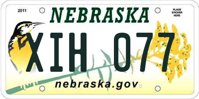 NE license plate XIH077