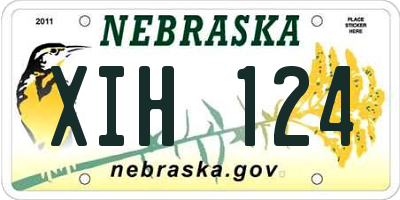 NE license plate XIH124