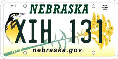 NE license plate XIH131
