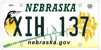 NE license plate XIH137