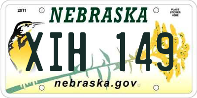NE license plate XIH149