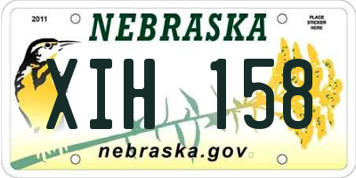 NE license plate XIH158