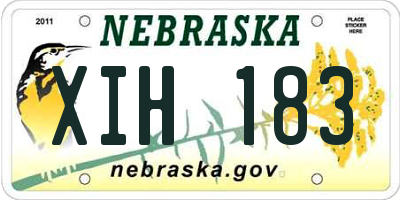 NE license plate XIH183