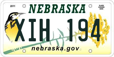 NE license plate XIH194