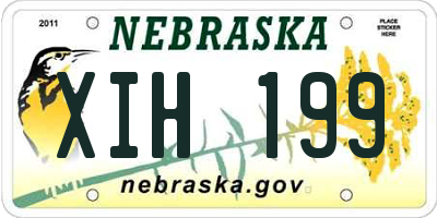 NE license plate XIH199