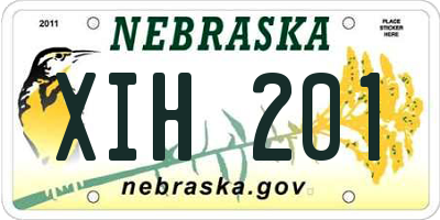NE license plate XIH201
