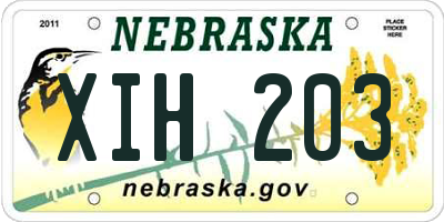 NE license plate XIH203