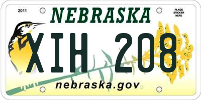 NE license plate XIH208