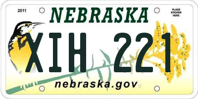 NE license plate XIH221
