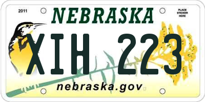 NE license plate XIH223