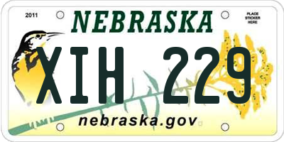 NE license plate XIH229