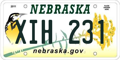 NE license plate XIH231
