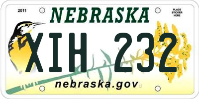 NE license plate XIH232