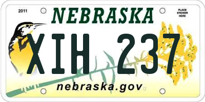 NE license plate XIH237