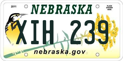 NE license plate XIH239