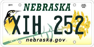 NE license plate XIH252