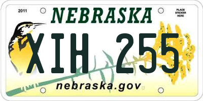 NE license plate XIH255