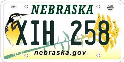 NE license plate XIH258