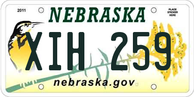 NE license plate XIH259