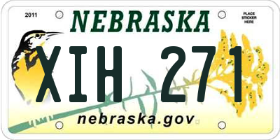 NE license plate XIH271