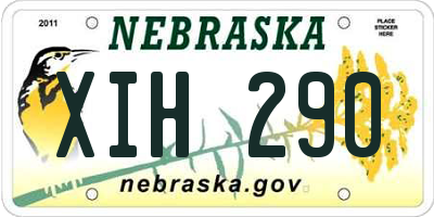 NE license plate XIH290