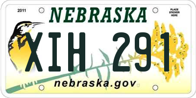 NE license plate XIH291