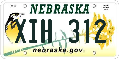 NE license plate XIH312