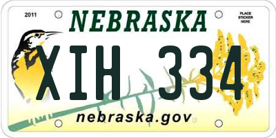 NE license plate XIH334