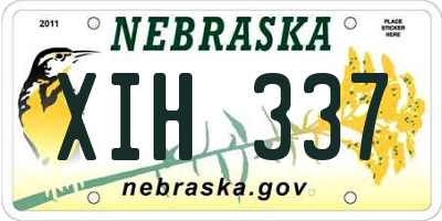 NE license plate XIH337