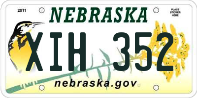NE license plate XIH352