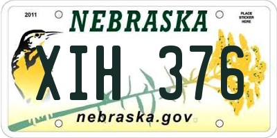 NE license plate XIH376