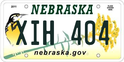 NE license plate XIH404