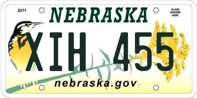 NE license plate XIH455