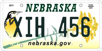 NE license plate XIH456