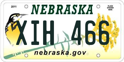 NE license plate XIH466