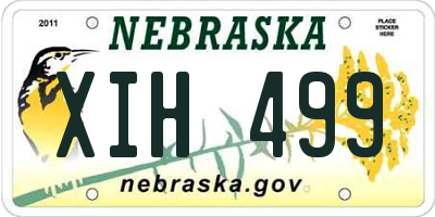 NE license plate XIH499