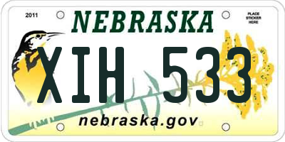 NE license plate XIH533