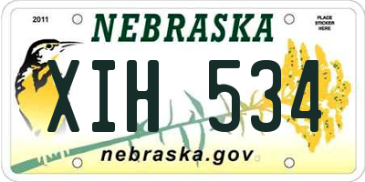 NE license plate XIH534