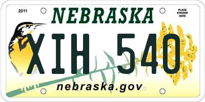 NE license plate XIH540