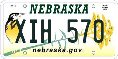 NE license plate XIH570
