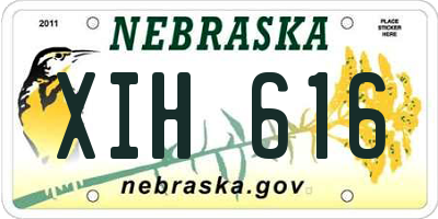 NE license plate XIH616