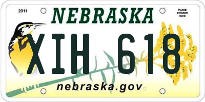 NE license plate XIH618
